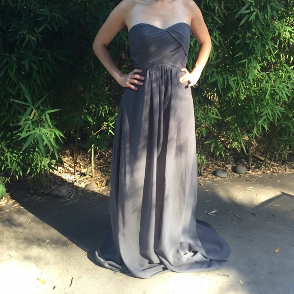 Charcoal strapless dress
